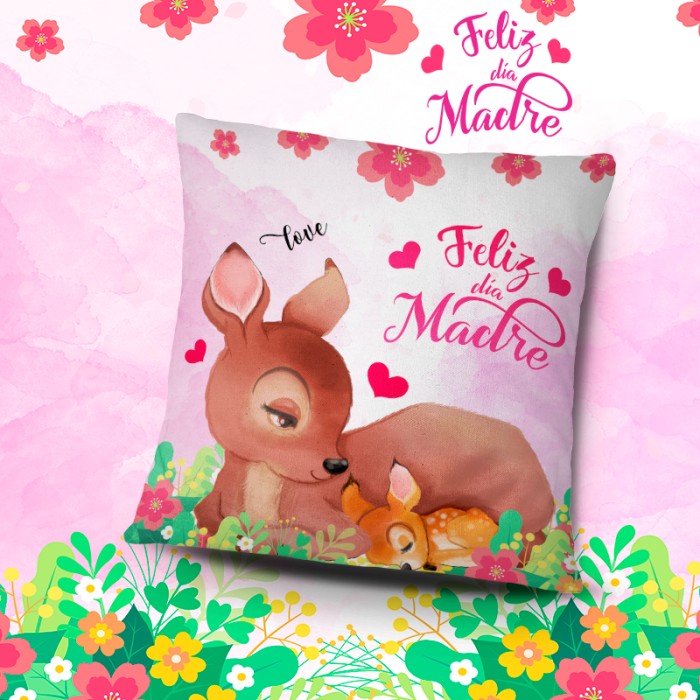 Cojin Feliz dia Madre con bambi